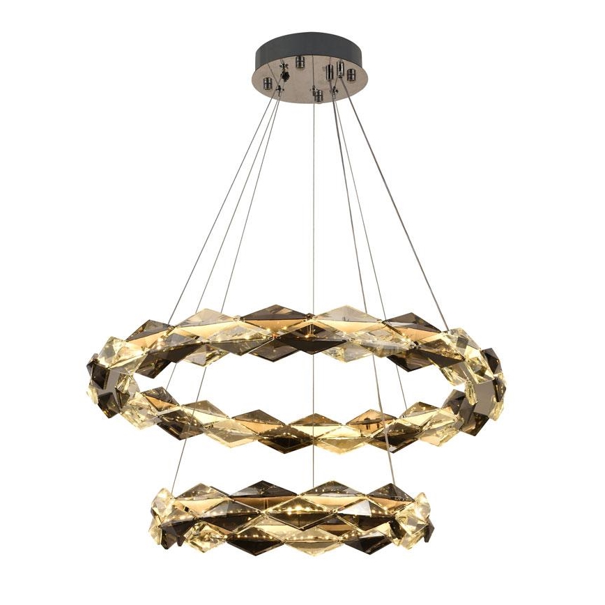 Suspension filaire en cristal à intensité variable LED/65W/230V 3000-6500K chrome brillant + télécommande