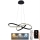Suspension filaire à intensité variable LED/70W/230V 3000-6500K d. 60 cm noir + Télécommande