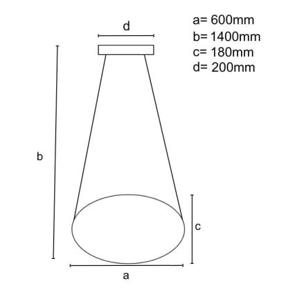 Suspension filaire à intensité variable LED/70W/230V 3000-6500K d. 60 cm + Télécommande