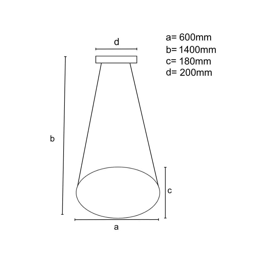 Suspension filaire à intensité variable LED/70W/230V 3000-6500K d. 60 cm + Télécommande