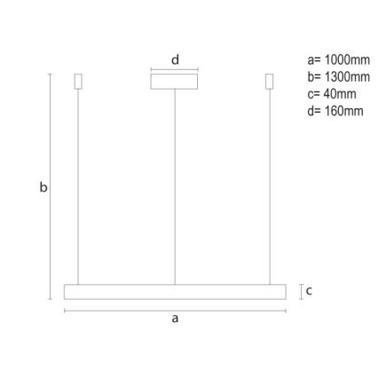 Suspension filaire à intensité variable LED/72W/230V 3000-6500K d. 100 cm + Télécommande