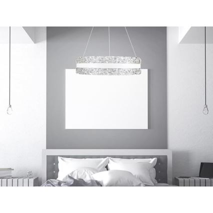 Suspension filaire en cristal à intensité variable LED/80W/230V 3000-6500K blanc + télécommande