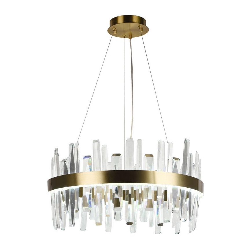 Suspension filaire en cristal à intensité variable LED/80W/230V 3000-6500K doré + télécommande