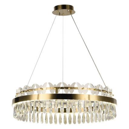 Suspension filaire en cristal à intensité variable LED/80W/230V 3000-6500K doré + télécommande
