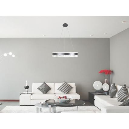 Suspension filaire en cristal à intensité variable LED/80W/230V 3000-6500K noir + télécommande