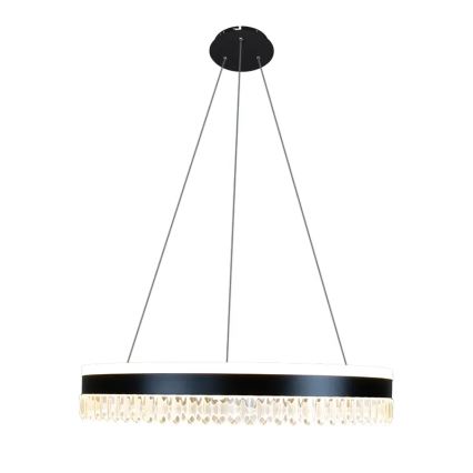 Suspension filaire en cristal à intensité variable LED/80W/230V 3000-6500K noir + télécommande