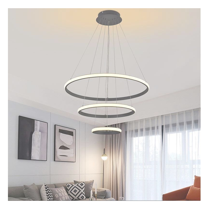 Suspension filaire à intensité variable LED/90W/230V 3000-6500K d. 60 cm + Télécommande