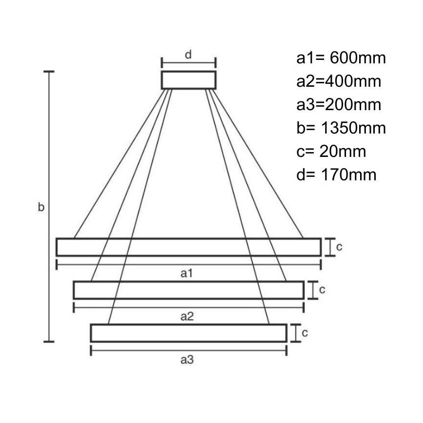 Suspension filaire à intensité variable LED/90W/230V 3000-6500K d. 60 cm + Télécommande
