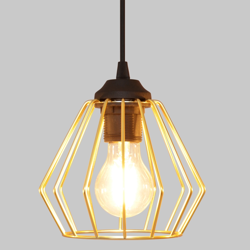 Suspension filaire AGAT 3xE27/15W/230V doré/noir