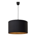 Suspension filaire ALBA 1xE27/15W/230V d. 45 cm noire/dorée