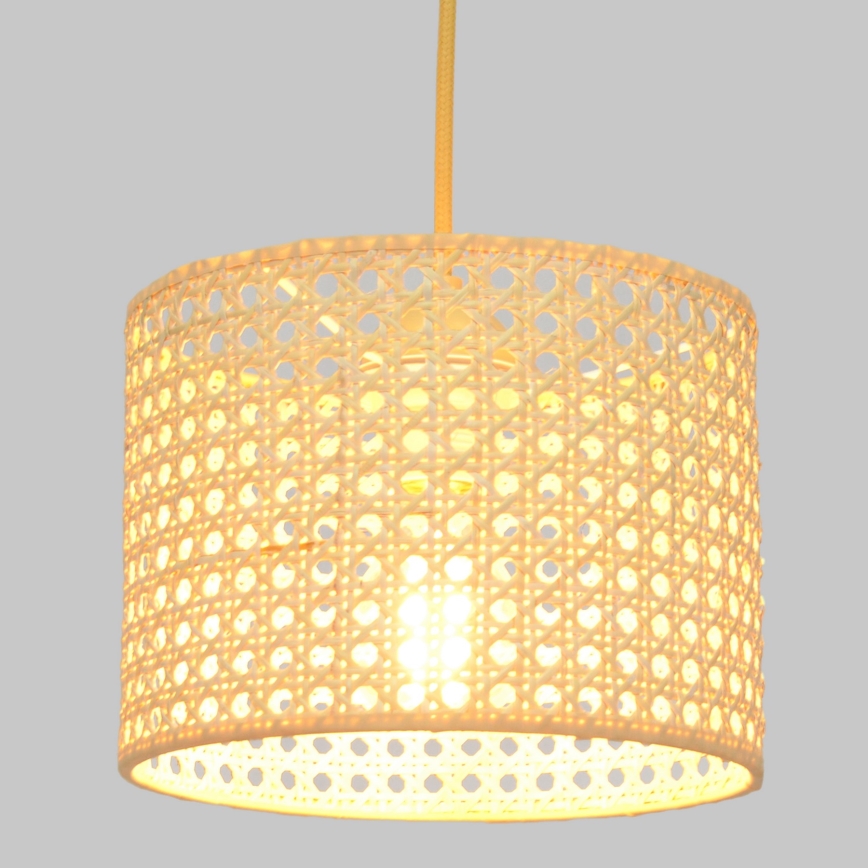 Suspension filaire ALBA 1xE27/15W/230V diam. 20 cm rotin