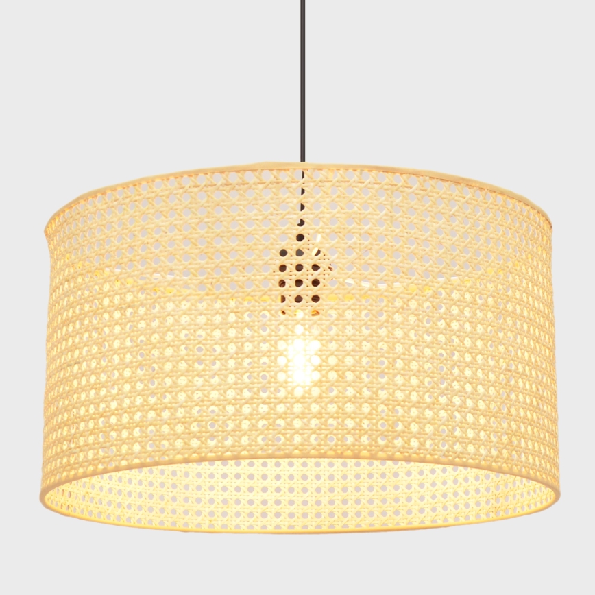 Suspension filaire ALBA 1xE27/15W/230V diam. 45 cm rotin/noir