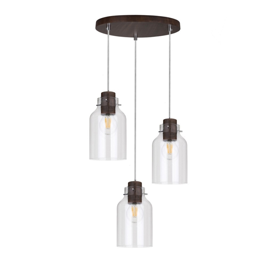 Suspension filaire ALESSANDRO 3xE27/60W/230V hêtre