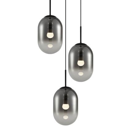 Suspension filaire ALIAS 3xE14/40W/230V noir/gris