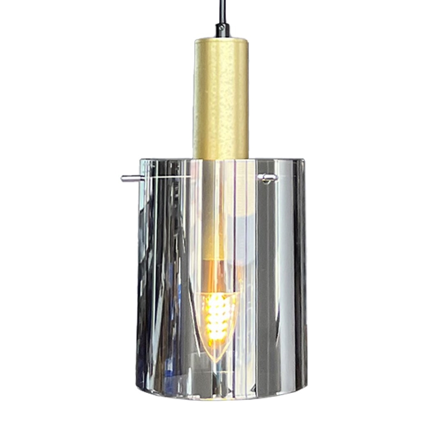 Suspension filaire ARCADIA 1xE27/60W/230V d. 13 cm doré/fumé