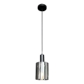 Suspension filaire ARCADIA 1xE27/60W/230V d. 13 cm noir/fumé
