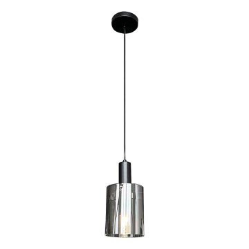 Suspension filaire ARCADIA 1xE27/60W/230V d. 13 cm noir/fumé