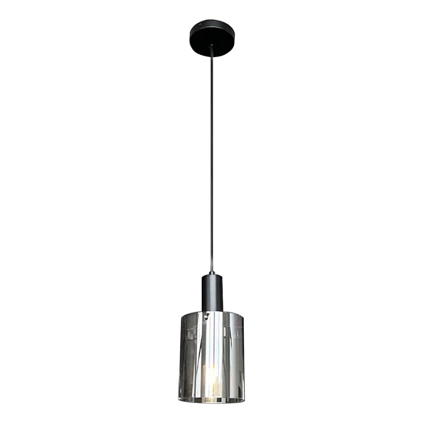 Suspension filaire ARCADIA 1xE27/60W/230V d. 13 cm noir/fumé