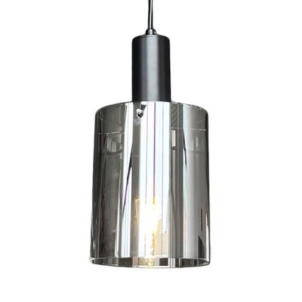 Suspension filaire ARCADIA 1xE27/60W/230V d. 13 cm noir/fumé