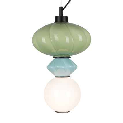 Suspension filaire ASCOLI LED/8W/230V d. 20 cm vert/bleu