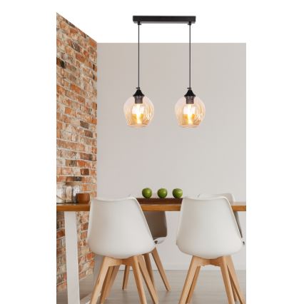 Suspension filaire ASPA 2xE27/40W/230V noir