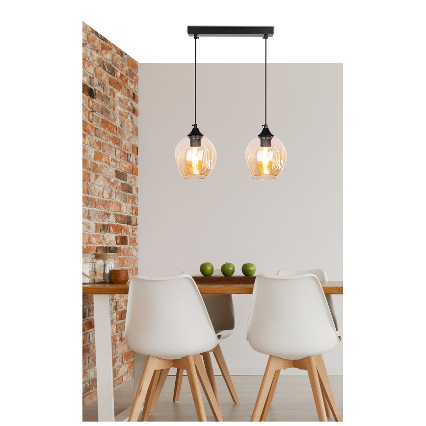 Suspension filaire ASPA 2xE27/40W/230V noir