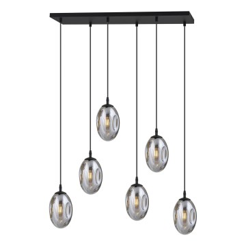 Suspension filaire ASTRAL 6xE14/10W/230V noir/fumé