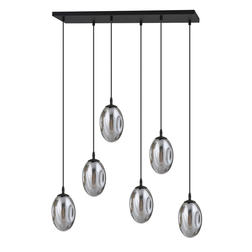 Suspension filaire ASTRAL 6xE14/10W/230V noir/fumé