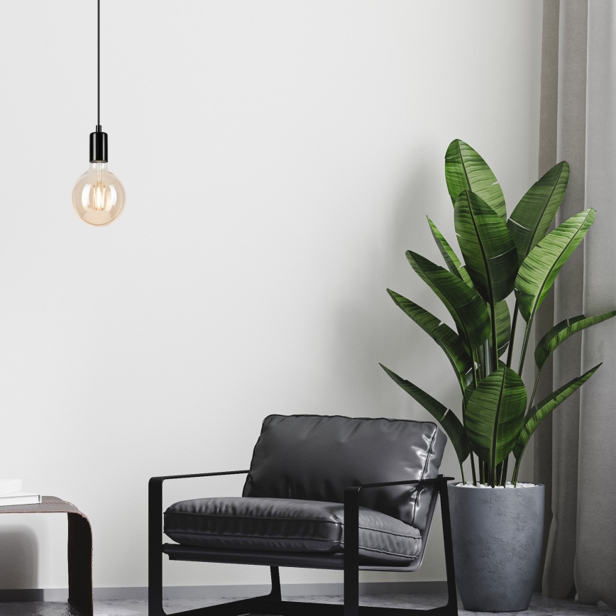 Suspension filaire ASTRID 1xE27/60W/230V noir brillant