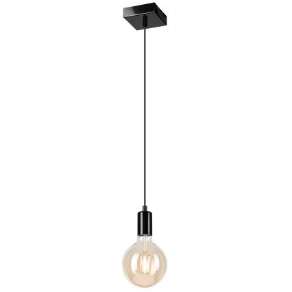 Suspension filaire ASTRID 1xE27/60W/230V noir brillant