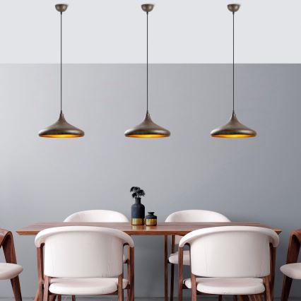 Suspension filaire BAREK 1xE27/40W/230V gris