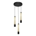 Suspension filaire BARS 3xGU10/4,8W/230V noir/doré
