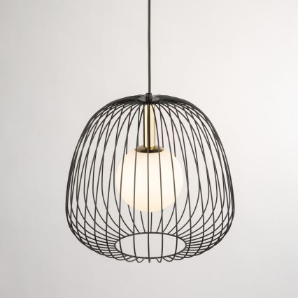Suspension filaire BELL 1xG9/12W/230V d. 33 cm noir/doré