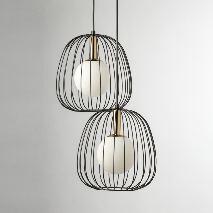 Suspension filaire BELL 2xG9/12W/230V noir/doré