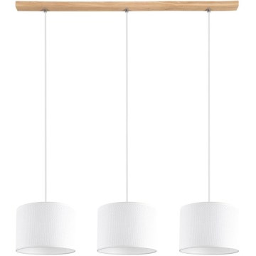 Suspension filaire BENITA 3xE27/40W/230V blanc/chêne
