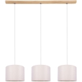 Suspension filaire BENITA 3xE27/40W/230V crème/chêne