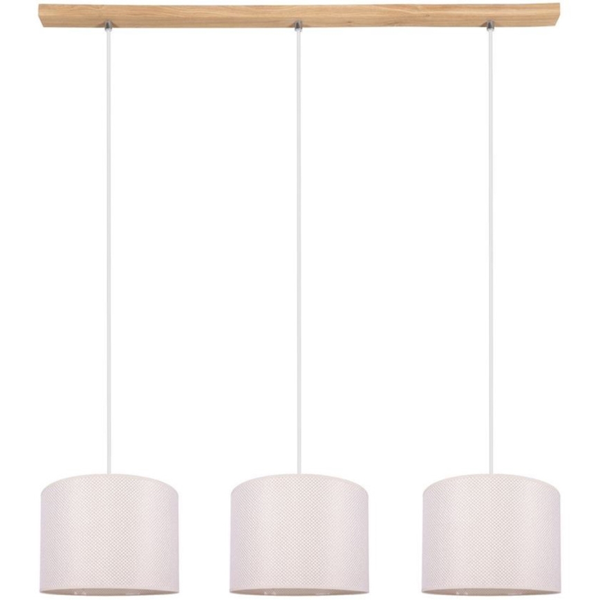 Suspension filaire BENITA 3xE27/40W/230V crème/chêne