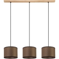Suspension filaire BENITA 3xE27/40W/230V marron/chêne
