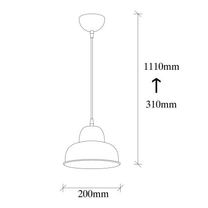 Suspension filaire BERCESTE 1xE27/40W/230V doré