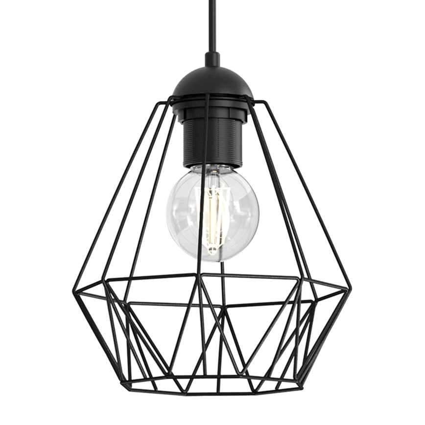 Suspension filaire BERGEN 1xE27/60W/230V noir