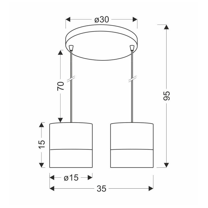 Suspension filaire BIANCO 2xE27/40W/230V blanc/marron