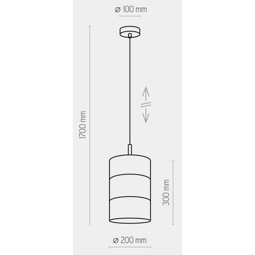 Suspension filaire BOGART 1xE27/15W/230V blanche/dorée