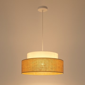 Suspension filaire BOHO 1xE27/60W/230V d. 40 cm blanc/beige