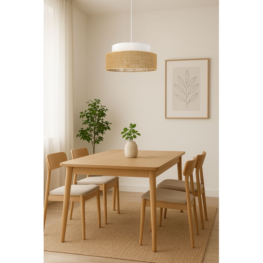 Suspension filaire BOHO 1xE27/60W/230V d. 40 cm blanc/beige