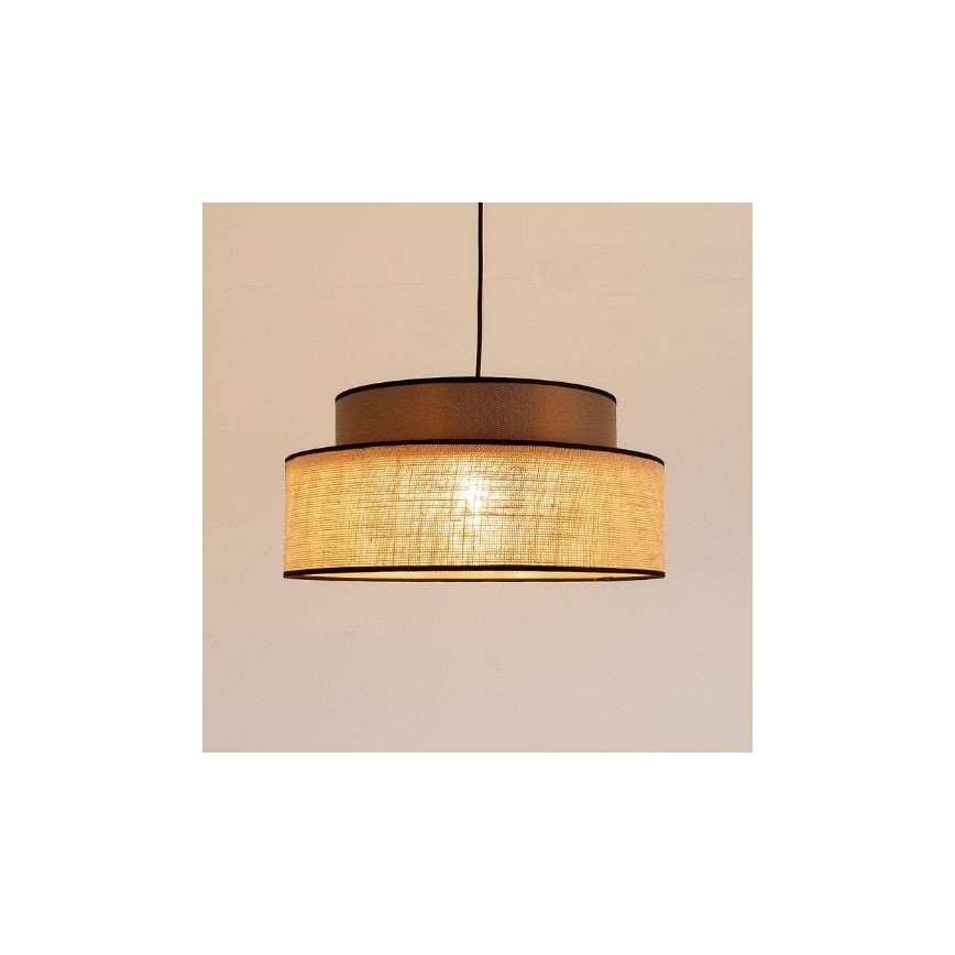 Suspension filaire BOHO 1xE27/60W/230V d. 40 cm marron/beige