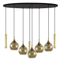 Suspension filaire CALYPSO 3xGU10/60W/230V + 5xE27/60W noir/doré