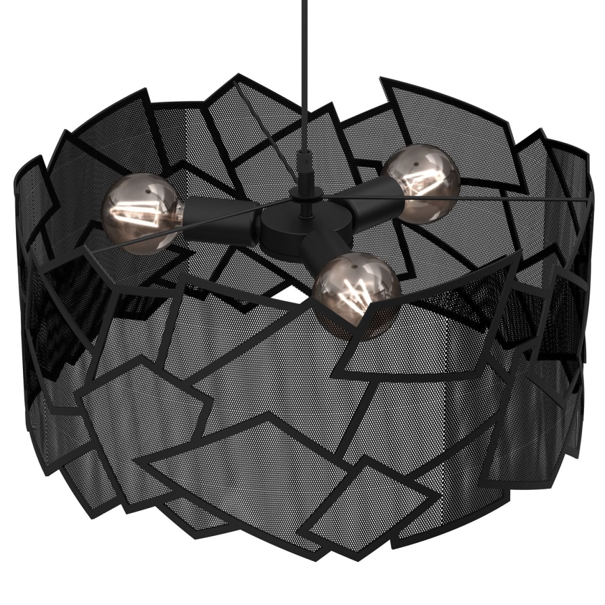 Suspension filaire CAMO 3xE27/15W/230V noir