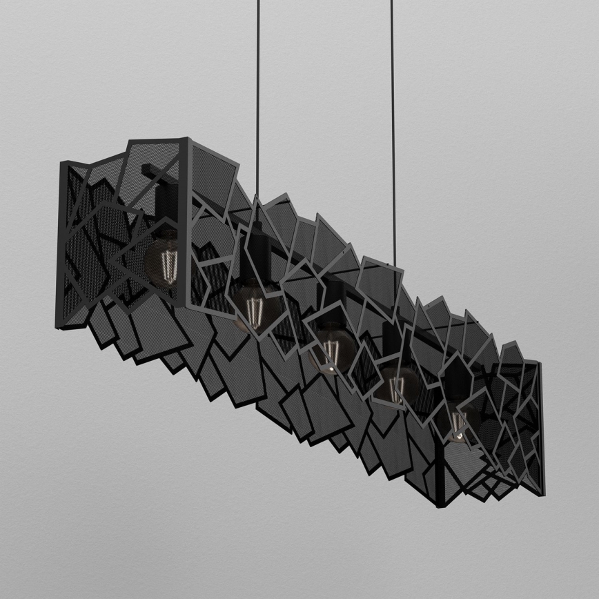 Suspension filaire CAMO 5xE27/15W/230V noir