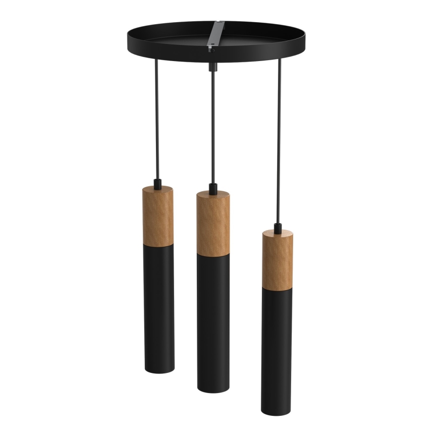 Suspension filaire CASSA 3xGU10/60W/230V noir rond
