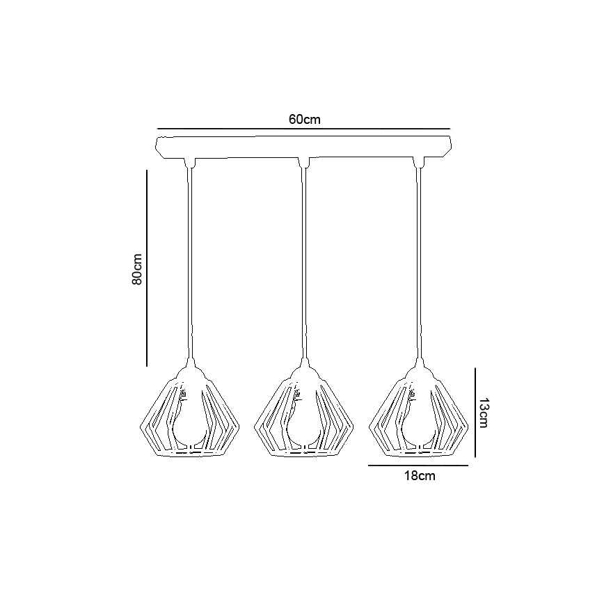 Suspension filaire CEED 3xE27/60W/230V blanc